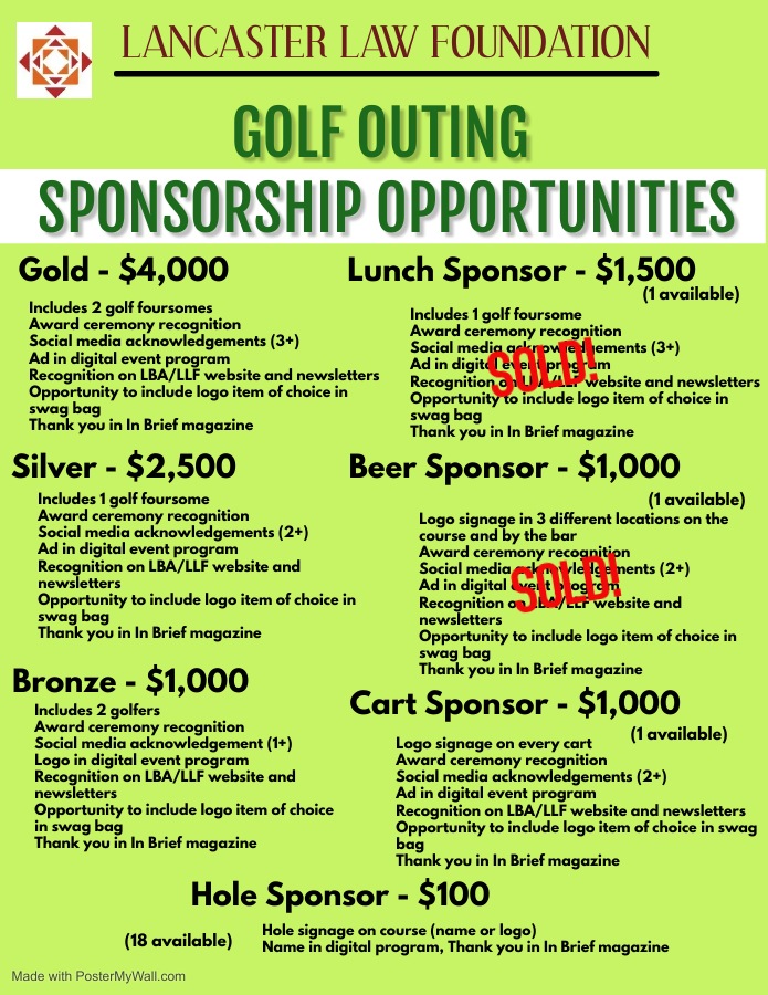 Golf Outing Sponsorship Opportunities Updated
